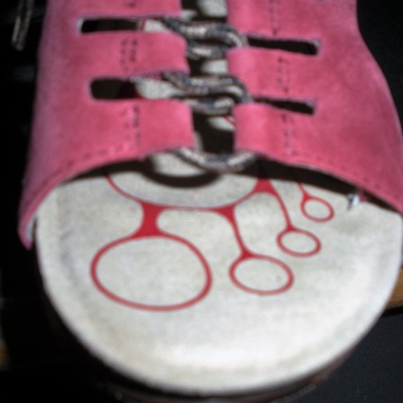 Bionicq suede leather sandals Velcro back fasten strap - Picture 13 of 13